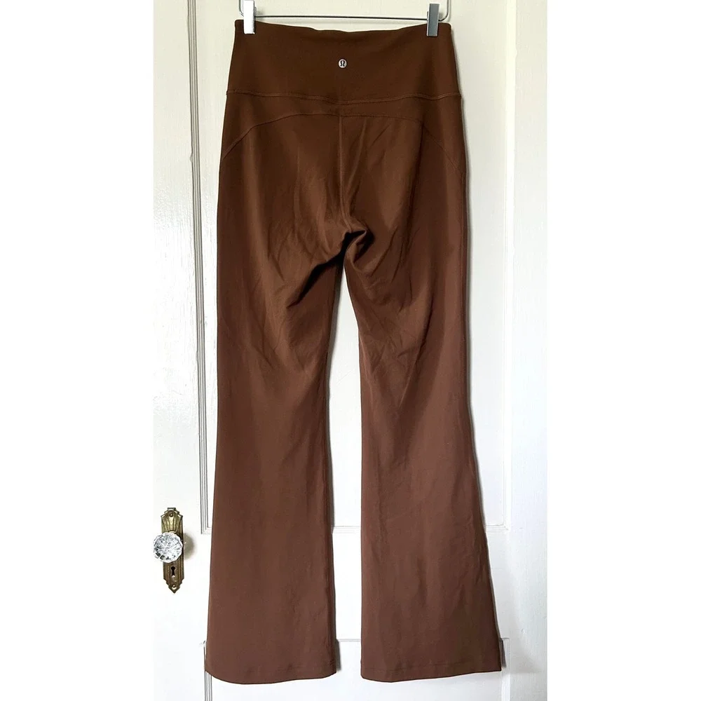 Lululemon Groove Super-High-Rise Flared Pant *Nulu Roasted Brown 10 Gym Athletic